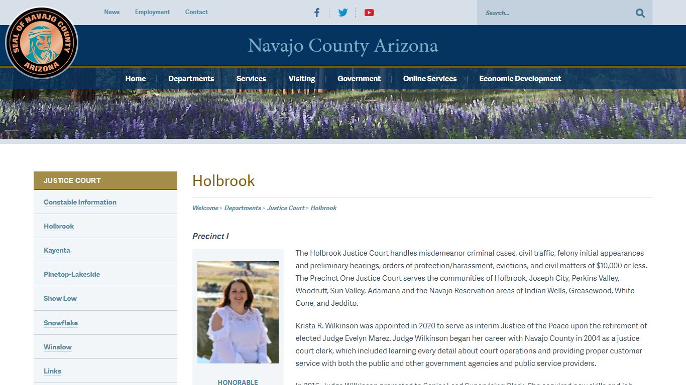 Departments > Justice Court > Holbrook - Navajo County, Arizona