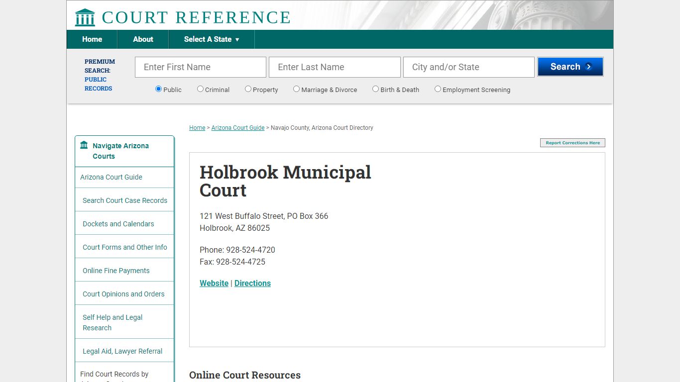 Holbrook Municipal Court - CourtReference.com