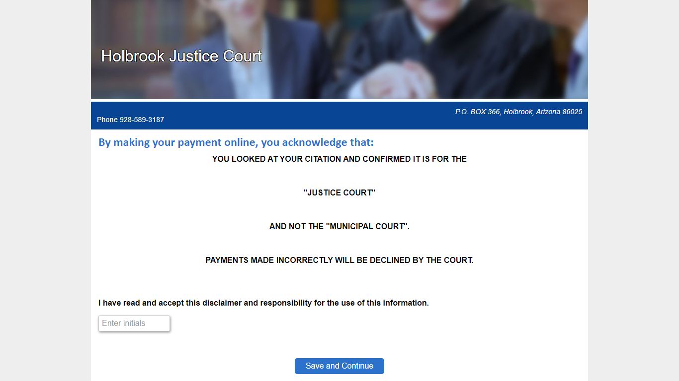 Pay Tickets Online - Holbrook, Arizona, Holbrook Justice Court